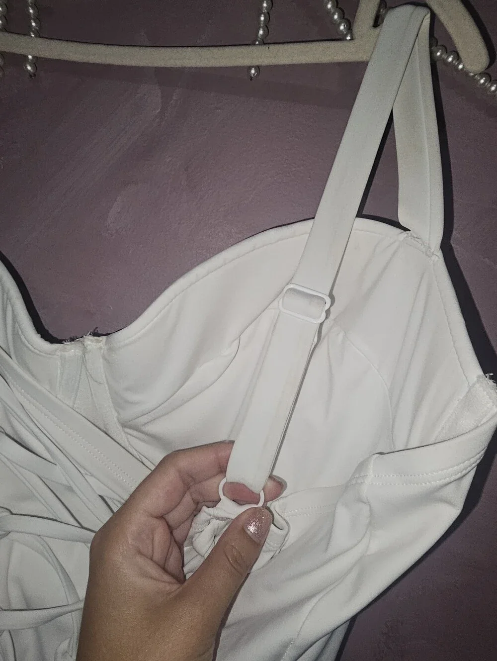 TA3 Corset Shapewear One Piece Swim Suit White F/G Cup R/L Torso 2XL